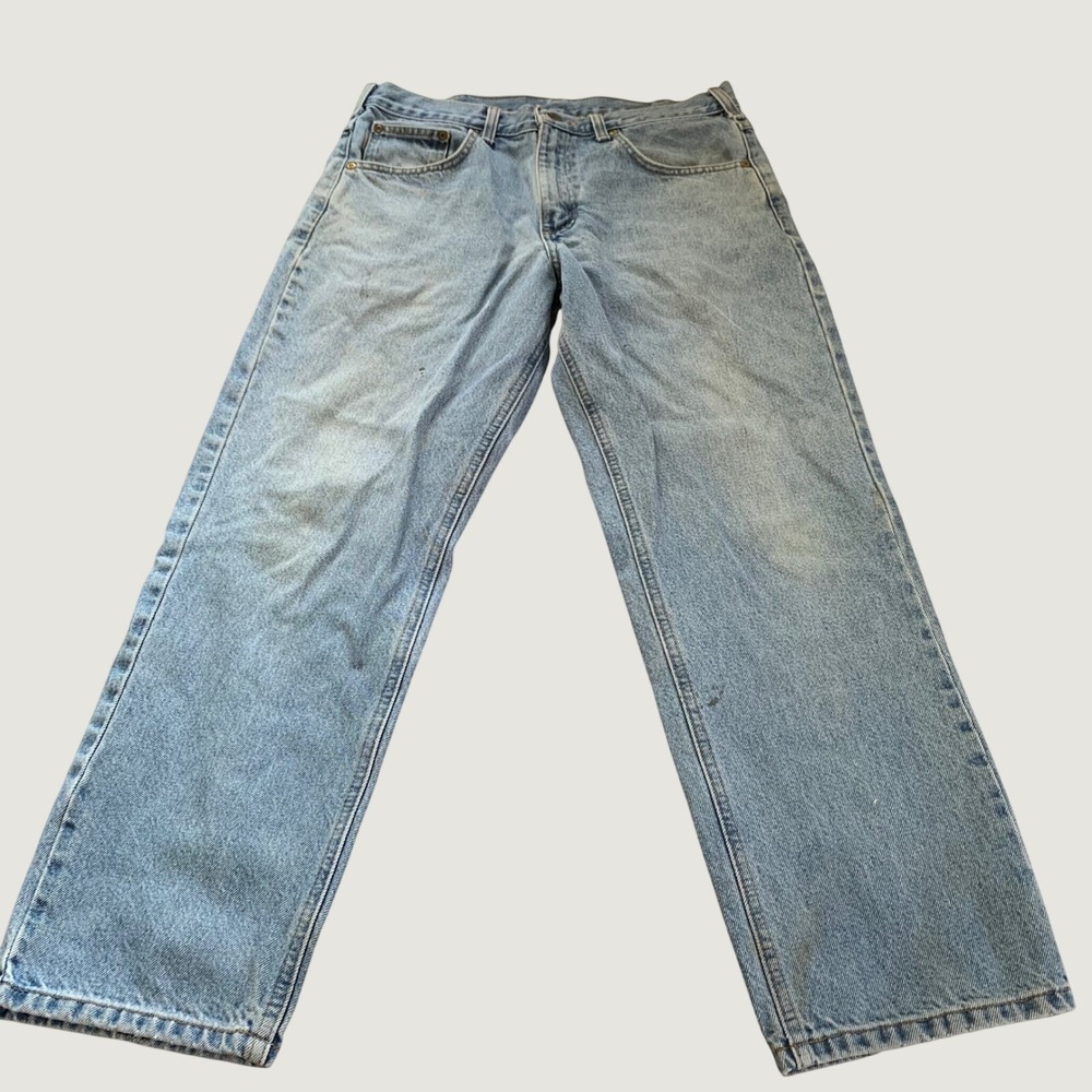 Vintage Carhartt B17 STW Stonewash Work Blue Jeans Relaxed Fit Tapered Leg 33x28